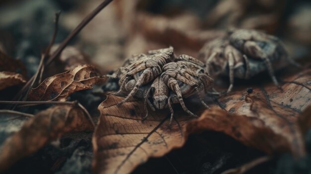 Abbildung einer Spinne mitten im Wald