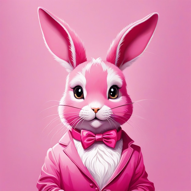 Abbildung eines niedlichen rosa Kaninchen