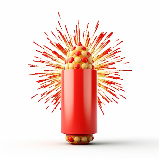 Abbildung von Diwali-Bomben-Feuerfeuerwerk isoliert weiß