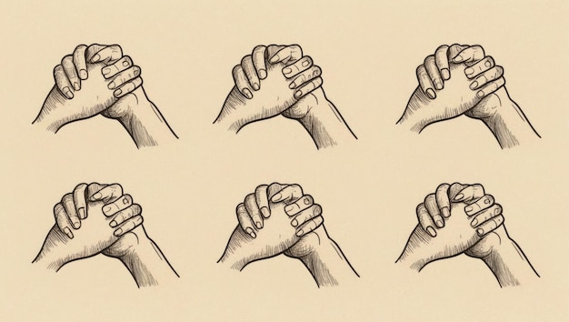 Abbildung von Händeschütteln, die Übereinkunft und Zusammenarbeit symbolisieren