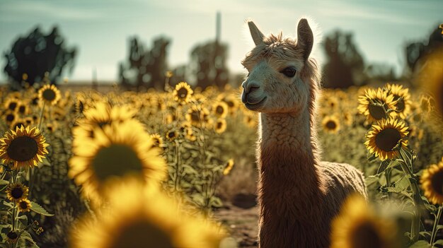 Abbildung von Lamas mit ihren Herden im Wald