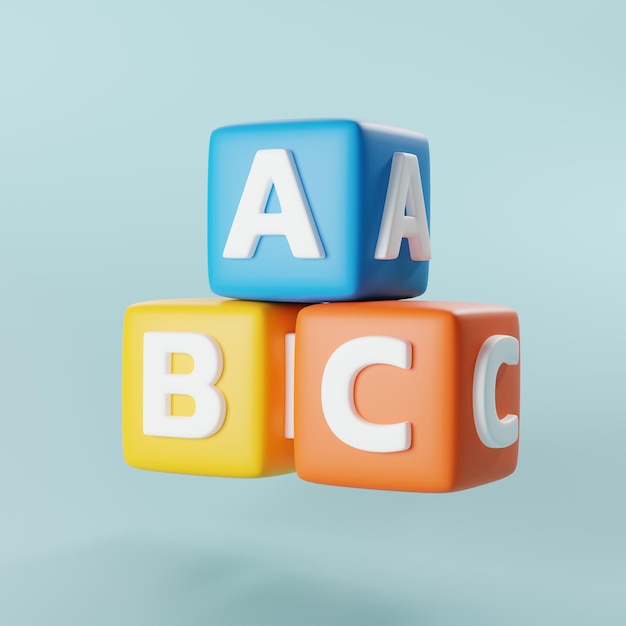 ABC-Blocks 3D-Symbol von Educational for Early Learning 3D-Rendering