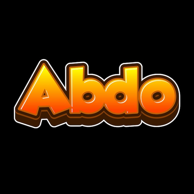 Abdo Texto 3D Naranja y Negro Fondo Foto JPG