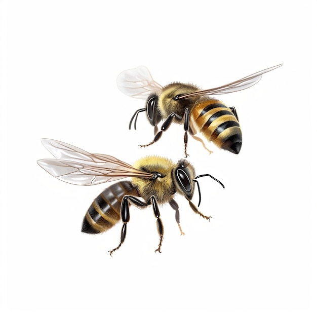 Abeja Ai generativa Una abeja amarilla hermosa y brillante en una pose de retrato dinámica