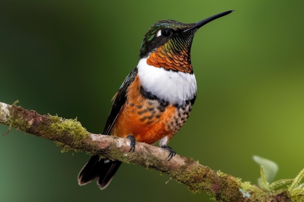 Abeja colibrí macho sentado en la rama