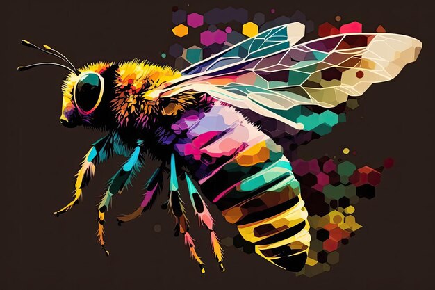 Abeja en estilo abstracto WPAPpop art