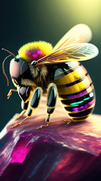 Una abeja en el estómago de un humano.