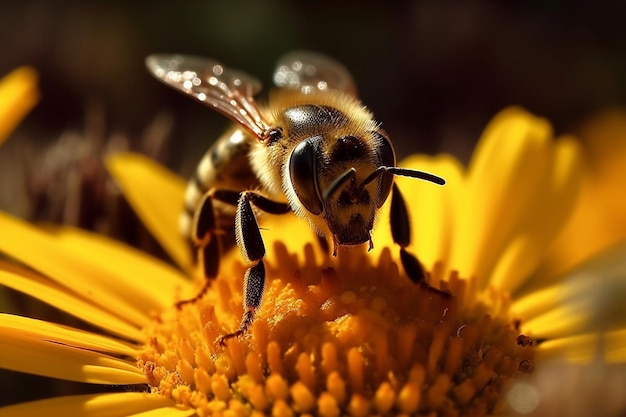 abeja en flor amarilla