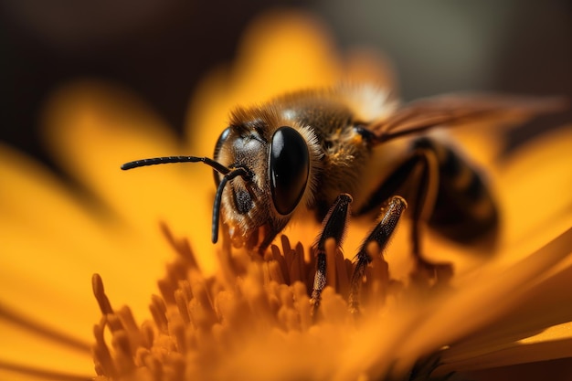 abeja en flor amarilla