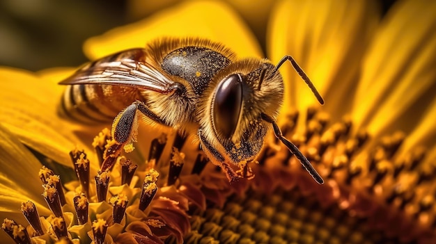 abeja en flor amarilla