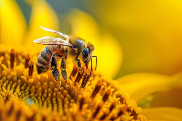 Una abeja en un girasol