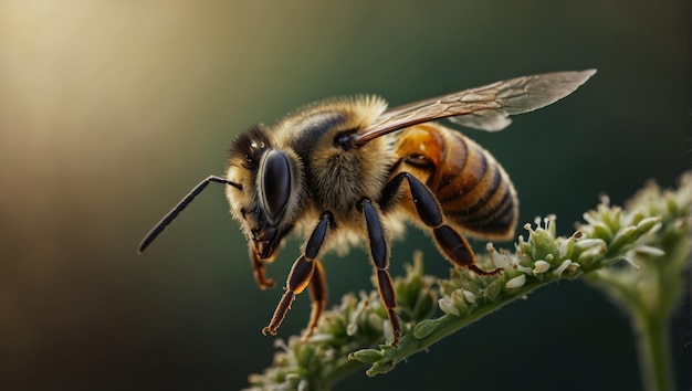La abeja de la macrofotografía