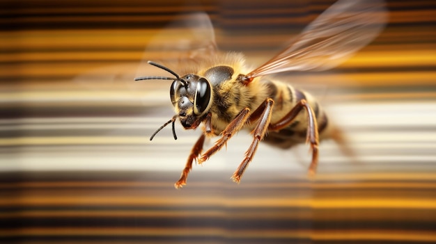 abeja melífera en el aire imagen creativa fotográfica de alta definición