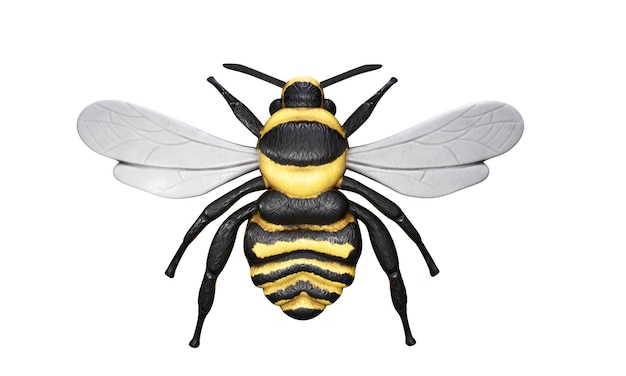 Abeja melífera Apis mellifera renderizada en 3D