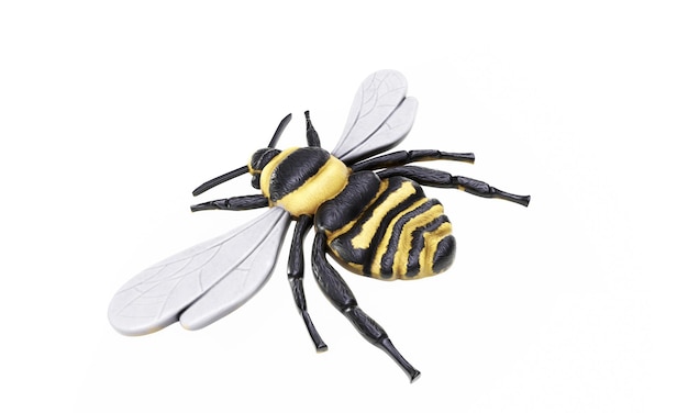 Abeja melífera Apis mellifera renderizada en 3D