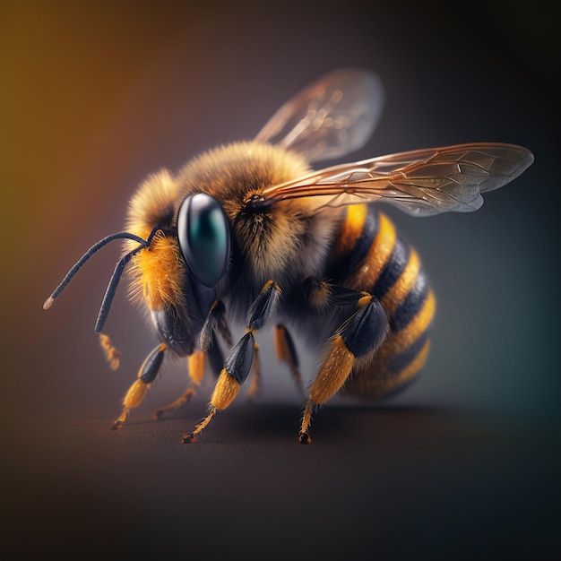 Foto abeja melífera creada con tecnología de ia generativa