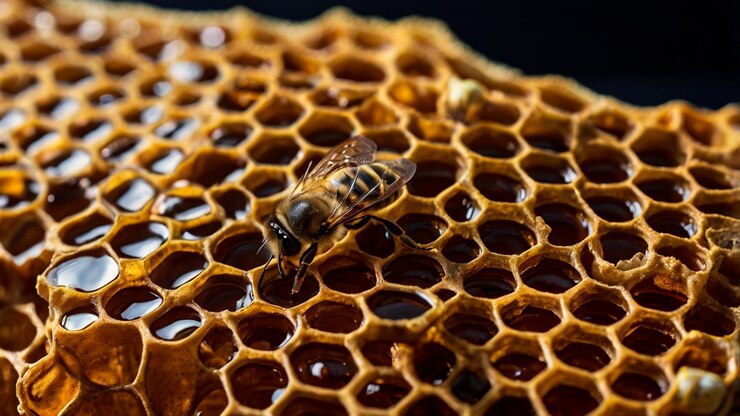 Foto una abeja en un panal