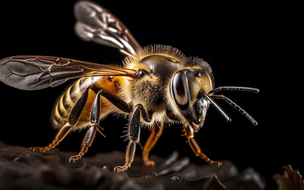 Abeja volando en un fondo aislado IA generativa