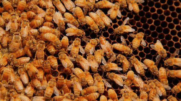 Las abejas en la colmena