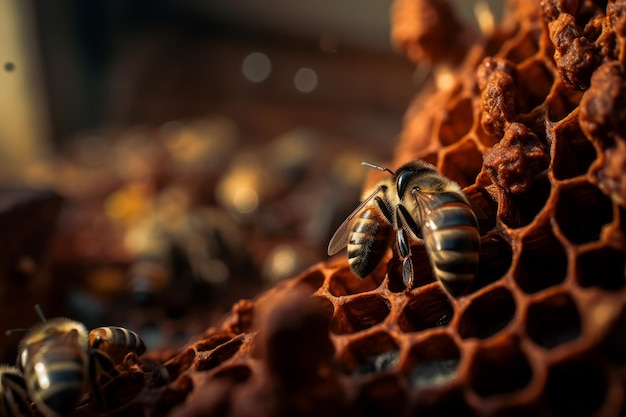 Abejas dentro de una colmena Generar Ai