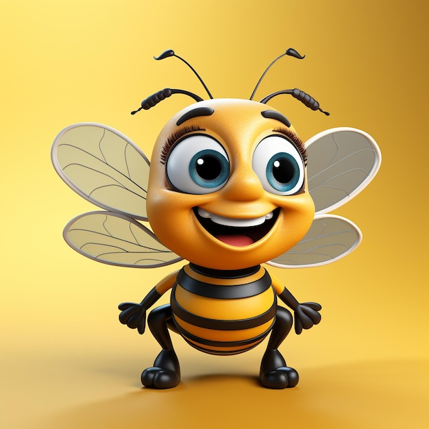 abejas de dibujos animados 3D