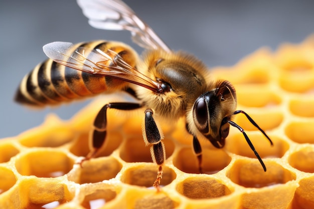 Las abejas y la producción de miel de cerca