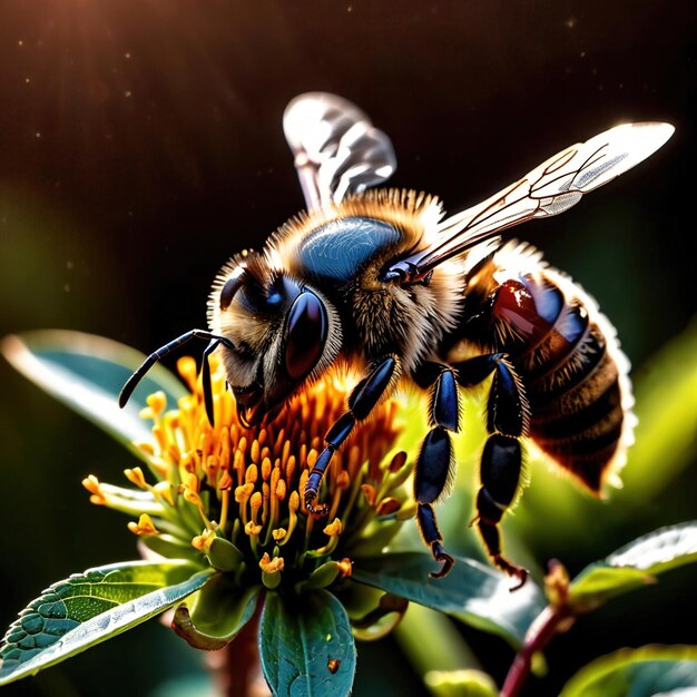 Foto las abejas son animales silvestres que viven en la naturaleza y forman parte del ecosistema.