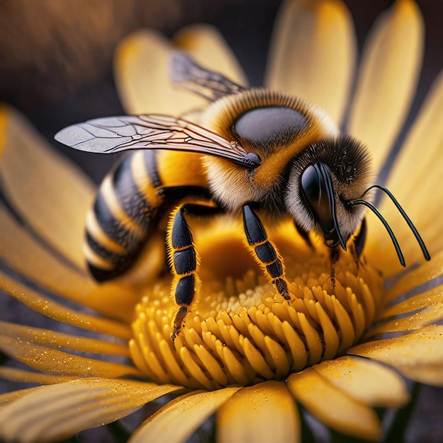 El abejorro en una flor amarilla