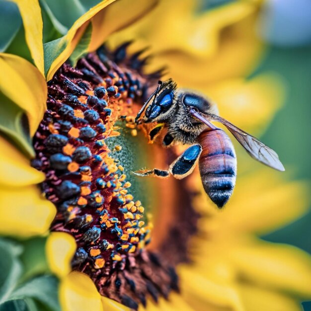 Foto el abejorro en el girasol