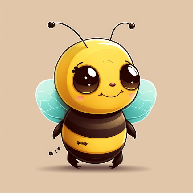 Abelha de desenho animado com olhos e uma cauda de abelha generativa ai