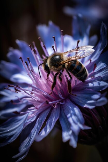 Abelha em flor generativa ai