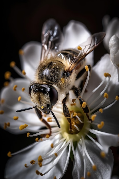 Abelha em flor generativa ai