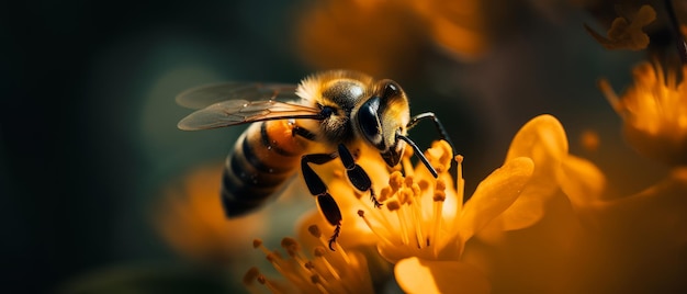 Abelha em uma flor IA generativa