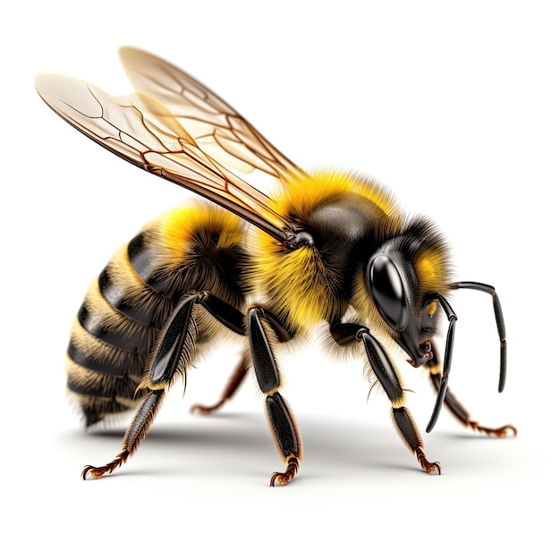 abelha isolada em fundo branco