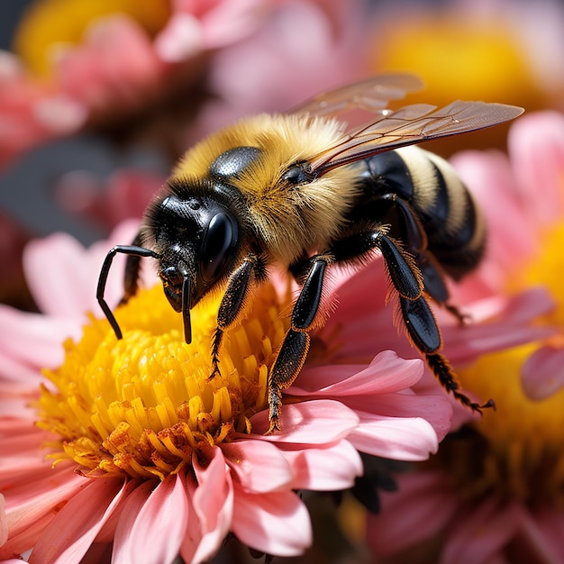 Abelha na flor Belos extremos