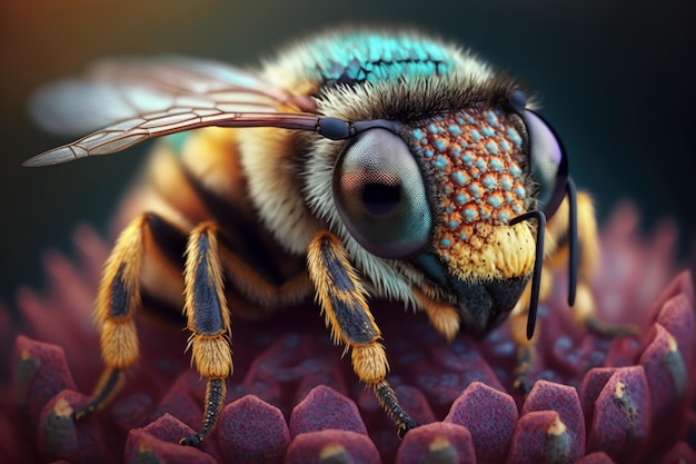 Abelha Ocupada em Fotografia Macro