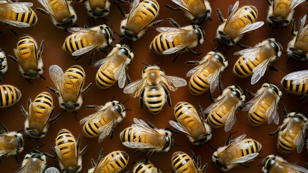 Foto abelhas melíferas europeias apis mellifera em fundo branco