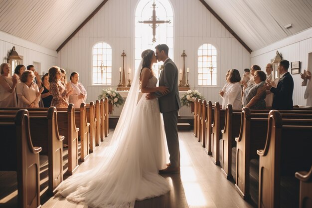 Foto abençoada união nupcial