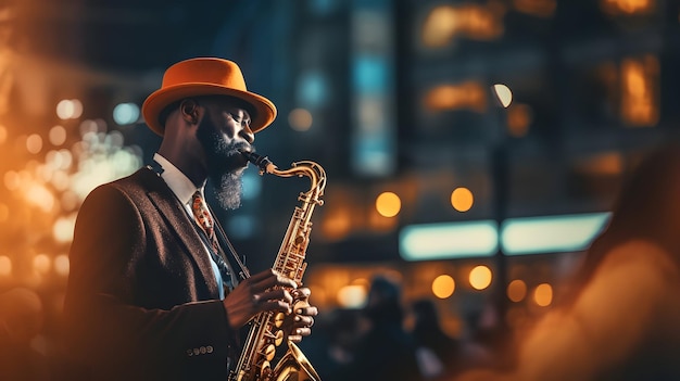 Foto abend-jazz in der stadt