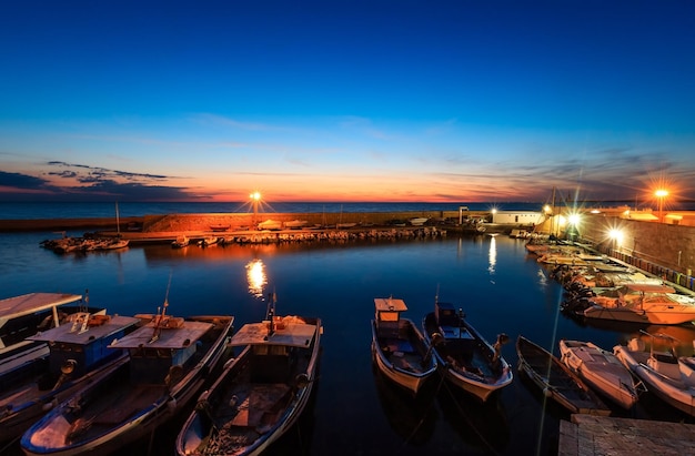 Abend Schloss Gallipoli Apulien Italien