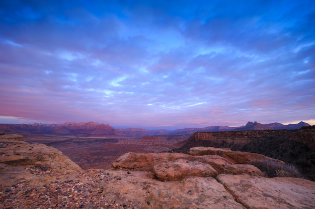 Abend übersehen bei Gooseberry Mesa, Utah