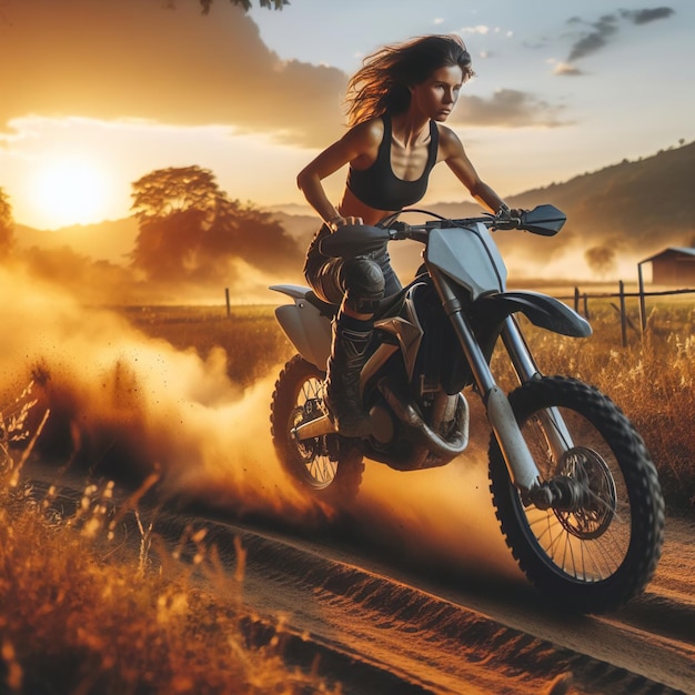 Abenteuer von Frauen auf Dirt-Bikes