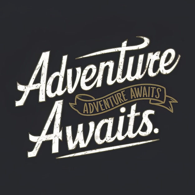 Abenteuer wartet T-Shirt-Design mit Illustration
