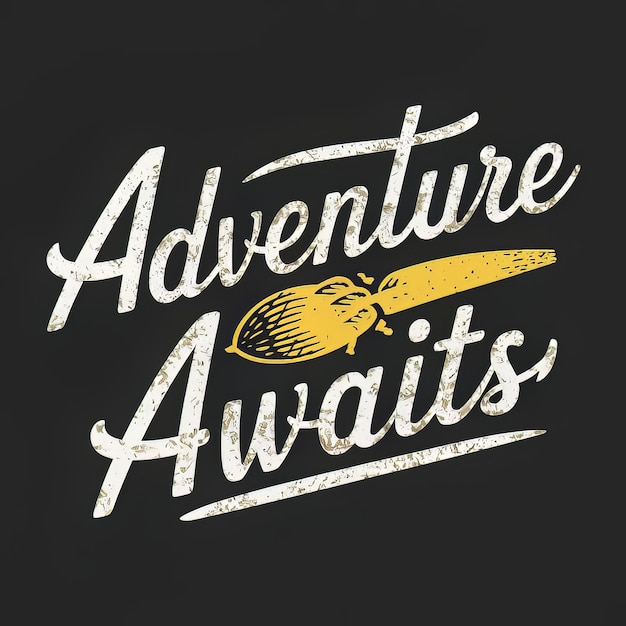 Abenteuer wartet T-Shirt-Design mit Illustration
