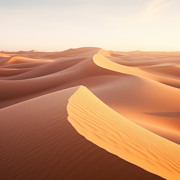 Abgelegene Wüstensanddünen in der Abenddämmerung
