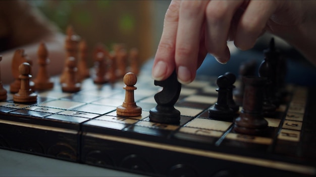 Abgeschnittene Hand beim Schach spielen
