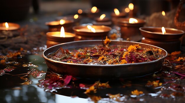 Abhyanga Bath no primeiro dia de Diwali banho especial de ervas com ubtan ou botão lindamente feito