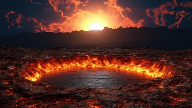 Foto el abismo de fuego un cráter volcánico