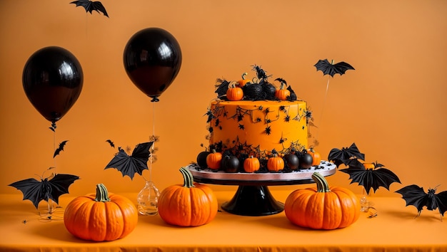 Abóbora de balões de bolo de Halloween