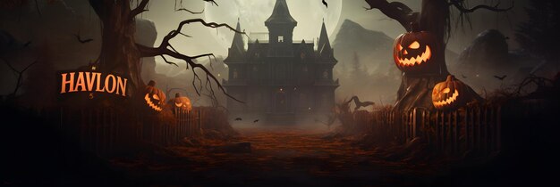 Foto abóbora de design de plano de fundo do pôster do halloween